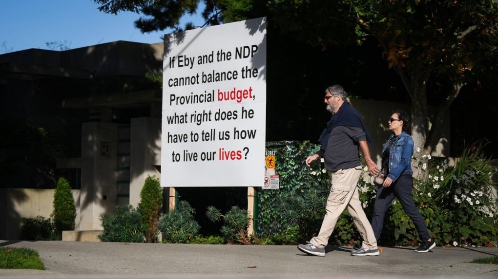 B.C. billionaire posts third large sign criticizing NDP ahead of the election 