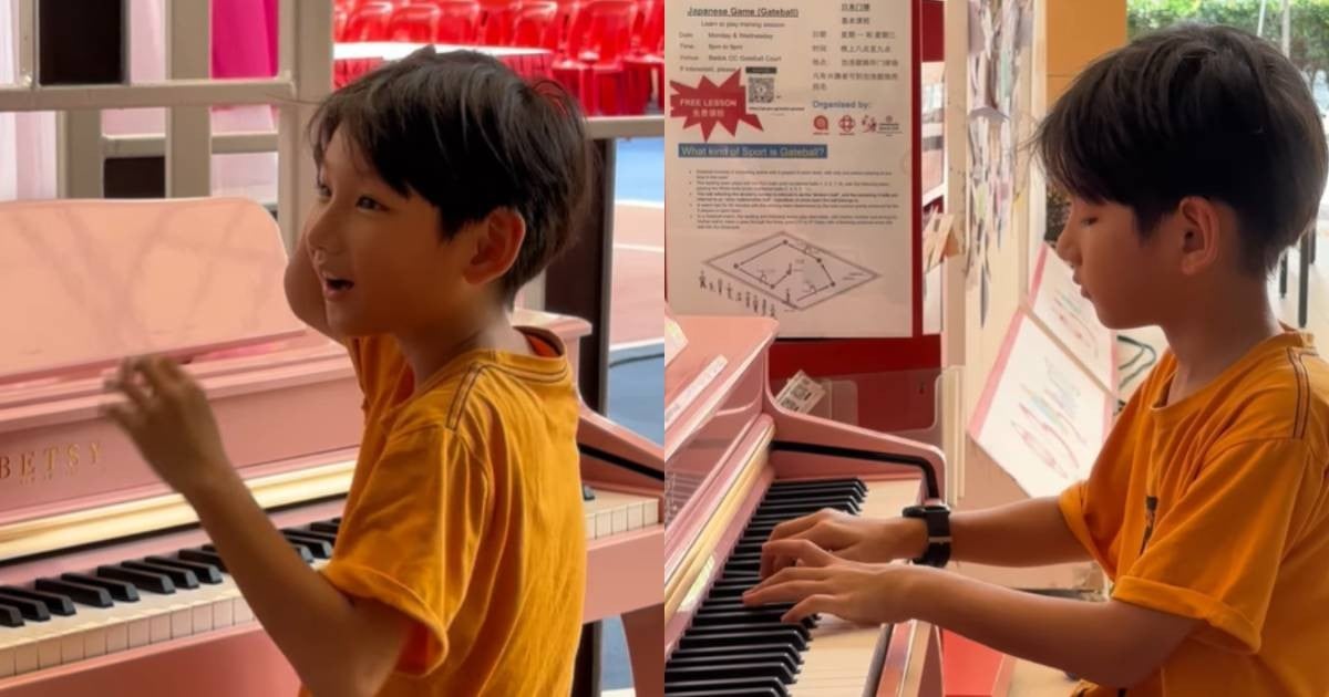 Boy playing piano stunned as DPM Heng approaches him in Bedok, delights him with performance