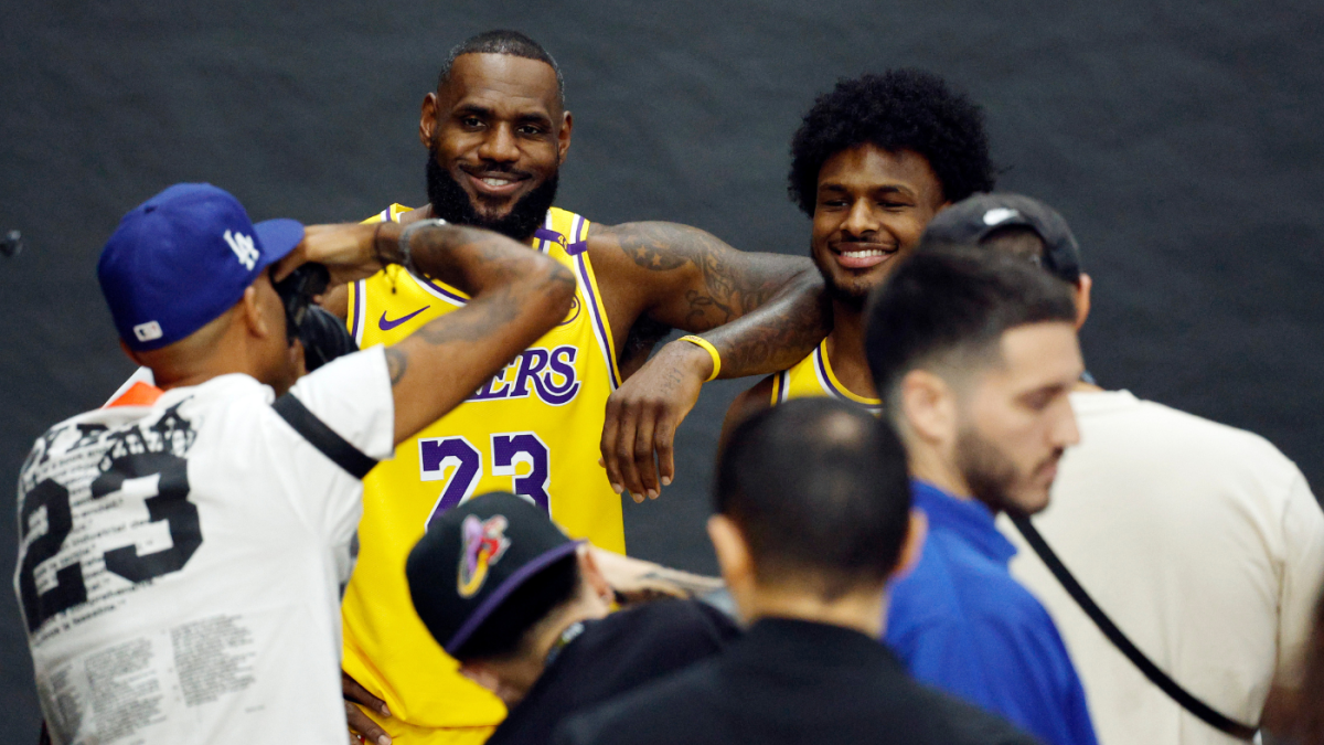  Bronny and LeBron James do some friendly trash talking after notable one-on-one moment at Lakers practice 