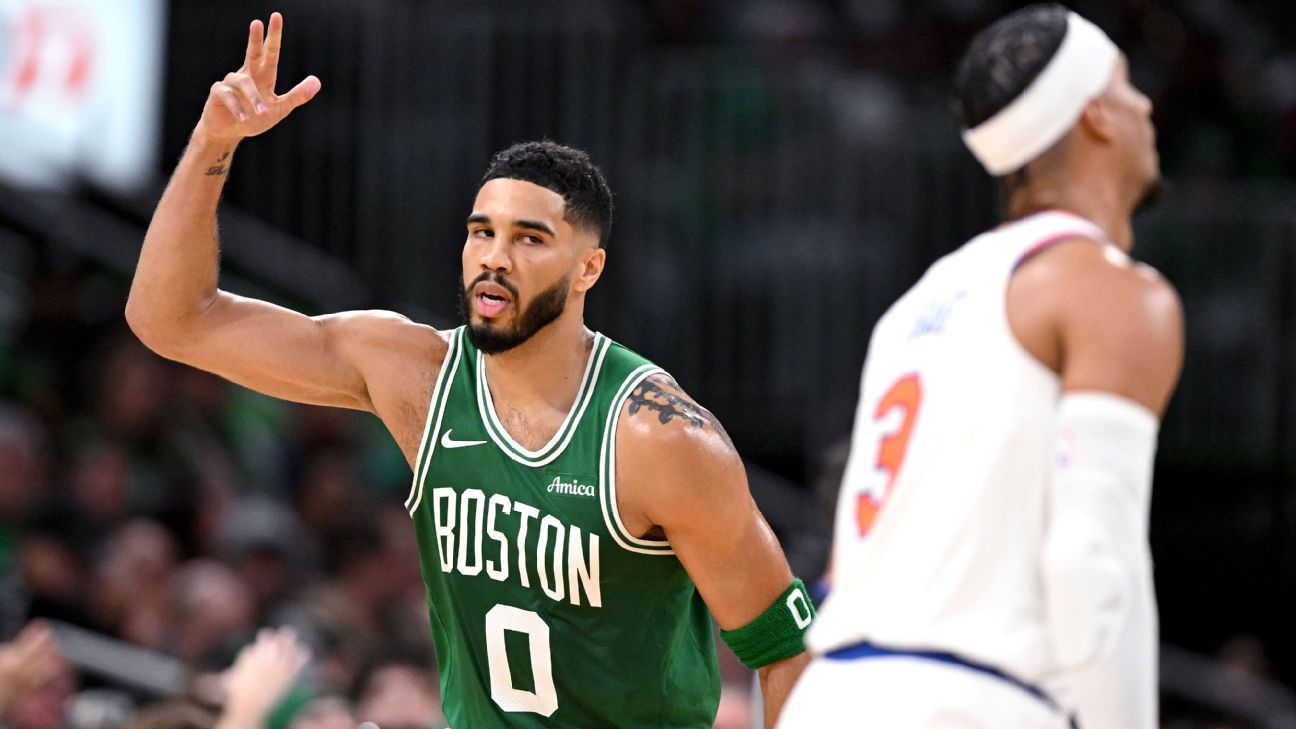 Celtics bury Knicks, tie 3-point record with 29