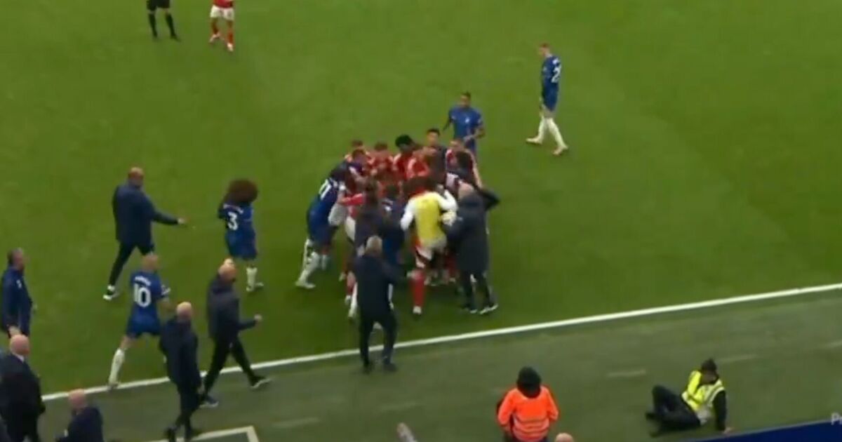 Chelsea and Nottingham Forest stars in mass brawl as Maresca decked and star left injured