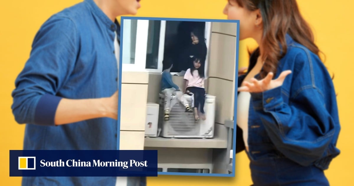 China mother sits children on 23rd-floor outdoor air con unit to annoy husband during row