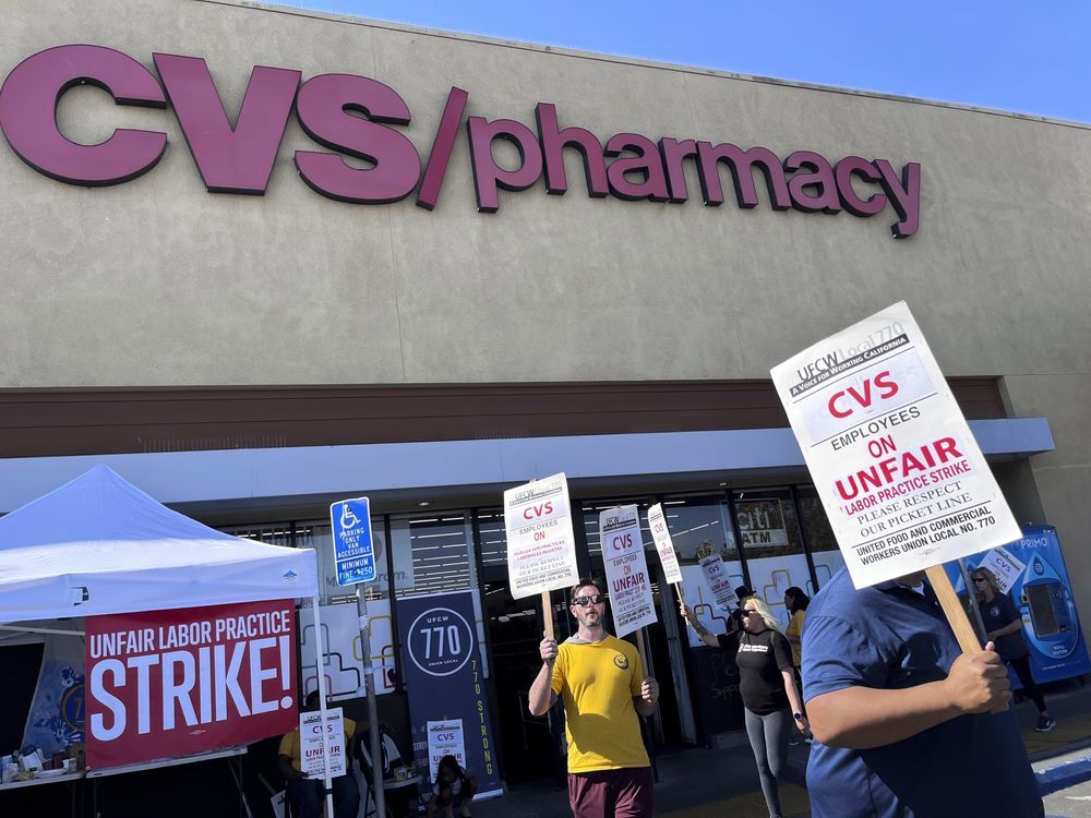 CVS workers strike at 7 Southern California stores for better pay and health care