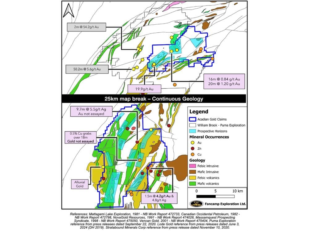 Fancamp Announces Airborne EM-MAG-RADIOMETRIC Survey at New Brunswick Acadian Gold Joint Venture with Lode Gold