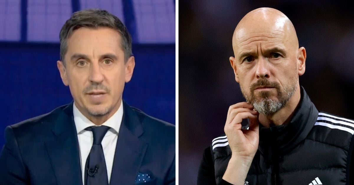 Gary Neville drops major Erik ten Hag sack hint as Man Utd chiefs spotted at Old Trafford