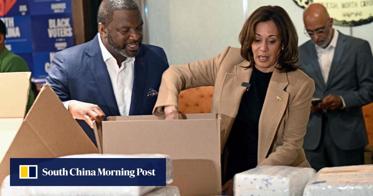 Harris packs aid boxes for North Carolina hurricane victims ahead of campaign push