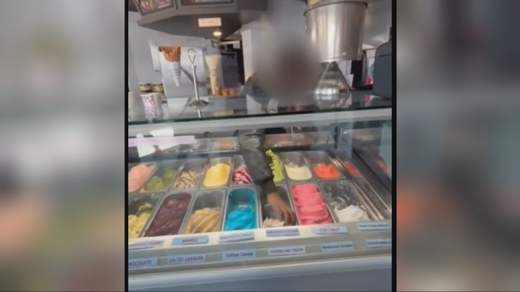 'Just unbelievable': Video shows wild incident at B.C. frozen yogurt shop