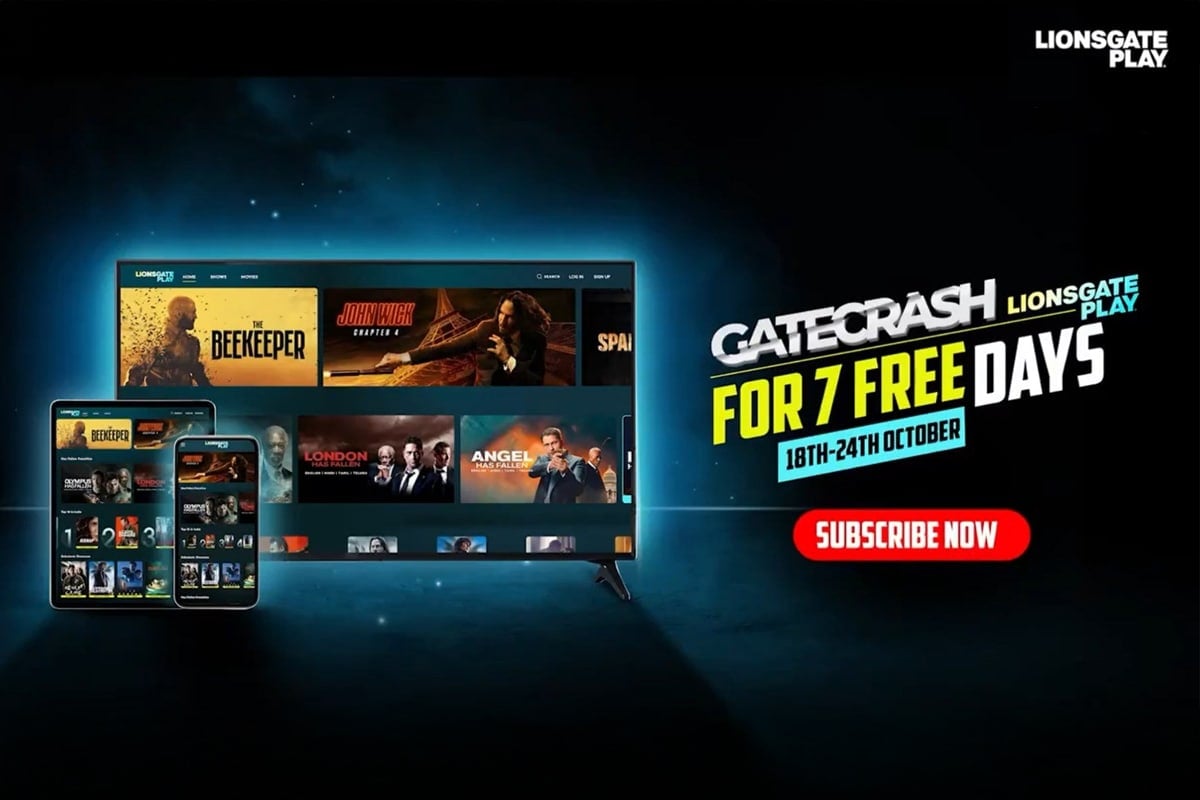 Lionsgate Play Offers Free Access to Its Entire Content Library in India for a Week From October 18