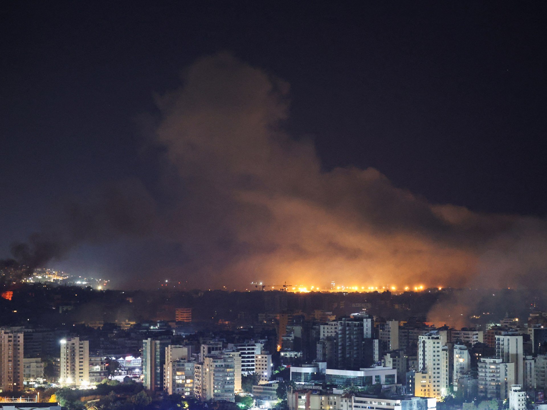 Live: Beirut bombed as Hezbollah battles Israeli army in south Lebanon