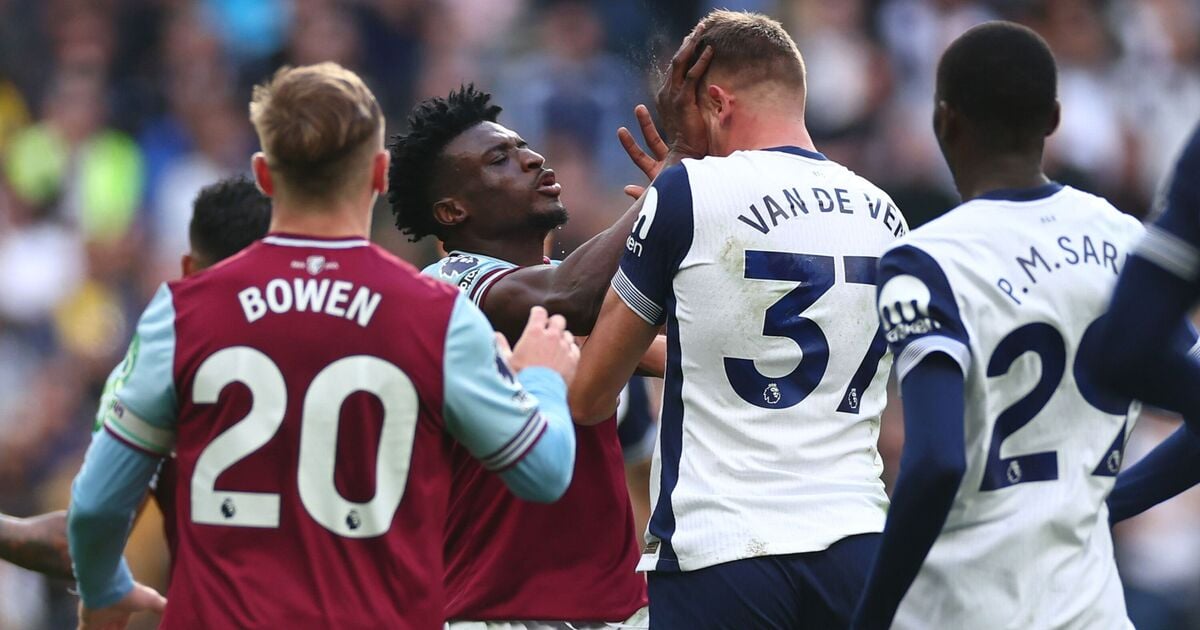 Mohammed Kudus strikes two Tottenham stars in the face in moment of madness