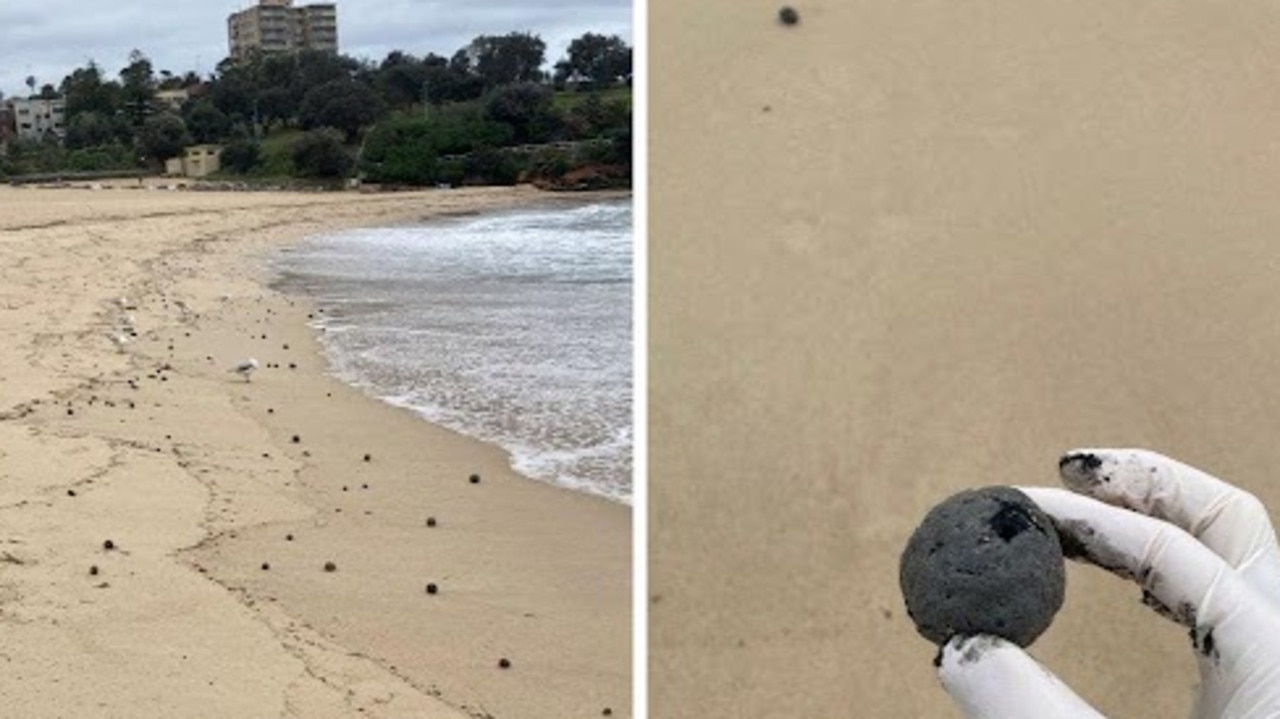 Mystery black spheres close Sydney beach