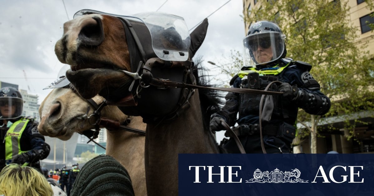 Nazi salute arrest after anti-war protest descended into chaos