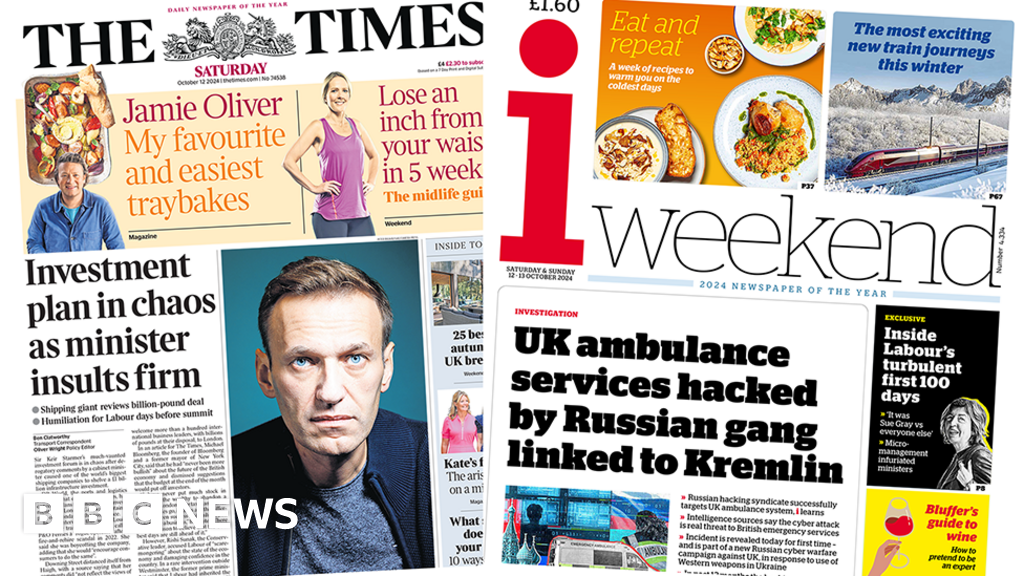 Newspaper headlines: 'Investment plan chaos' and 'ambulance service hack'