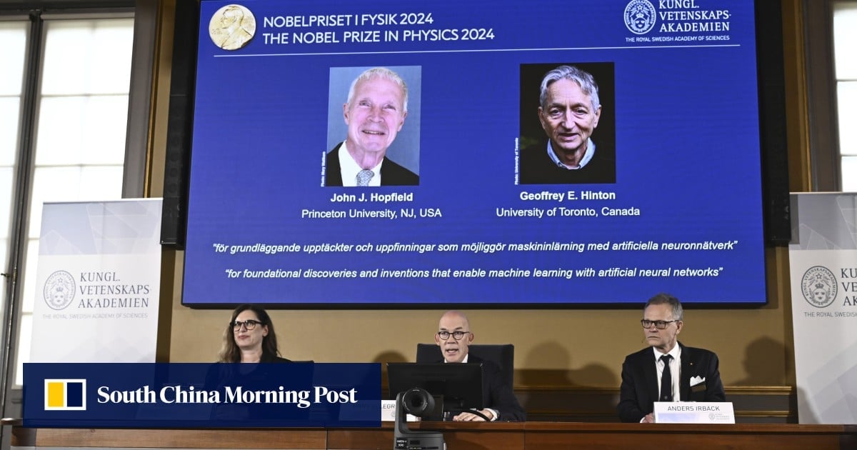 Nobel Prize in physics, awarded to 2 scientists for discoveries that enable machine learning