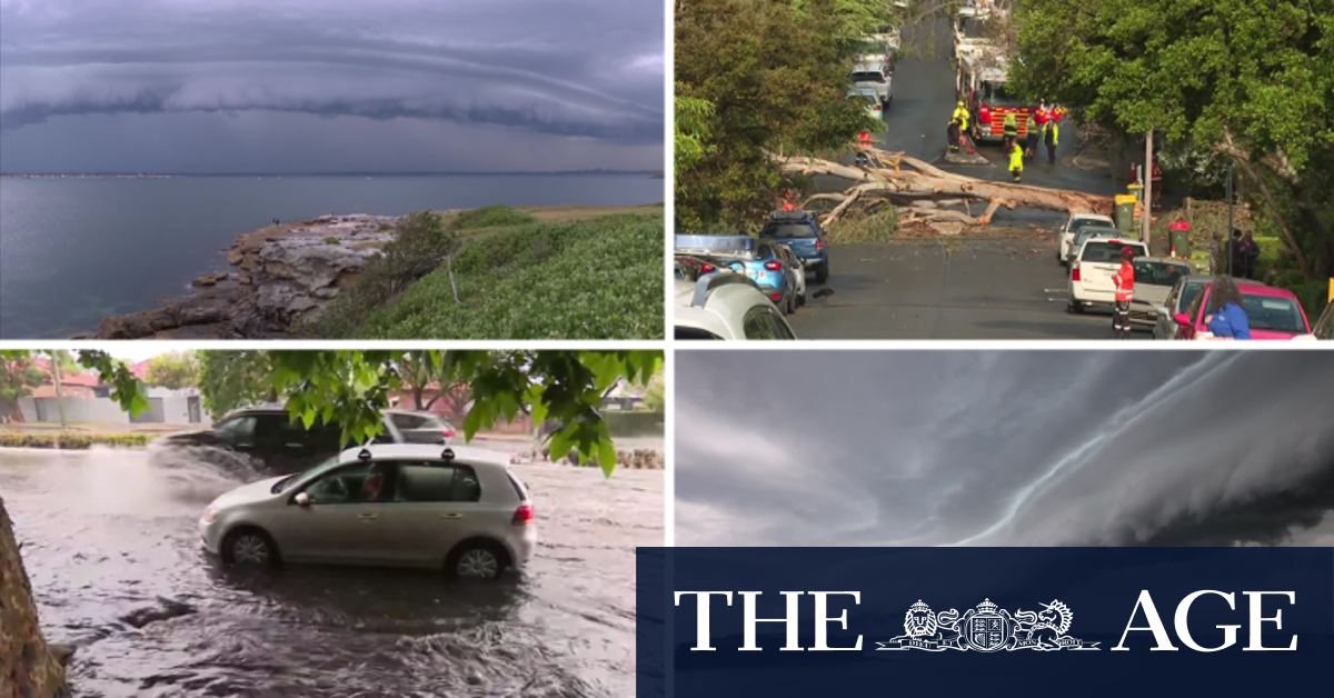 Power outages and hail as storm hammers Sydney