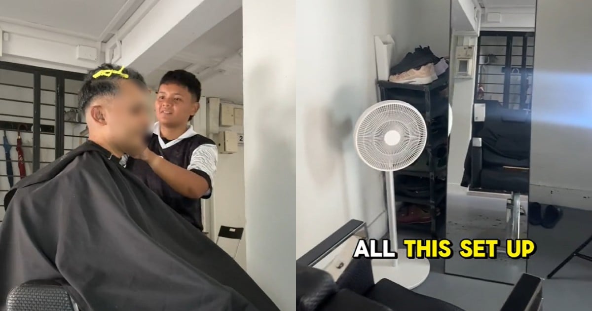 Pre-school teacher side-hustles as barber along corridor of Toa Payoh flat