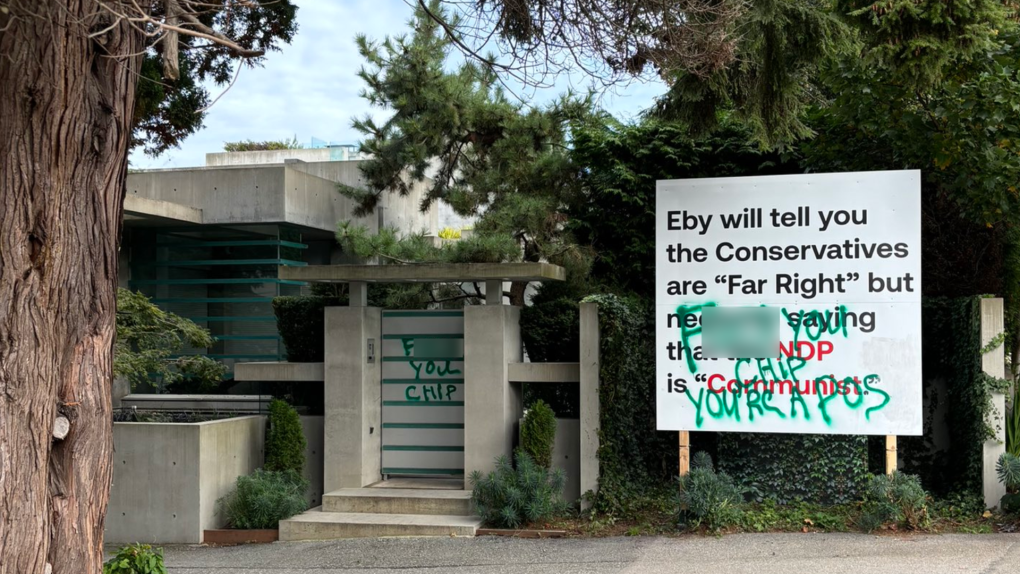 'Selfish billionaire': Chip Wilson's mansion vandalized after political sign erected outside