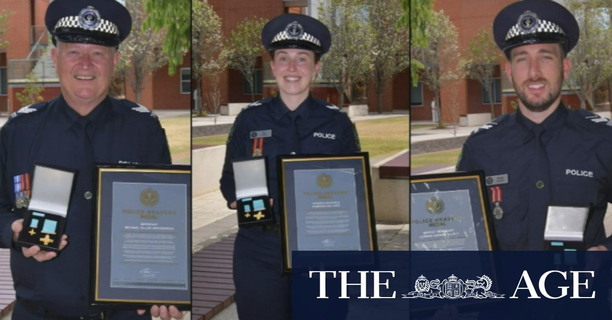 Trio of police officers handed top bravery award