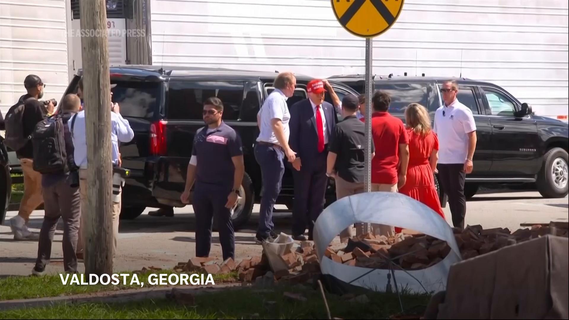 Trump makes false claims about federal response as he campaigns in area ravaged by Hurricane Helene