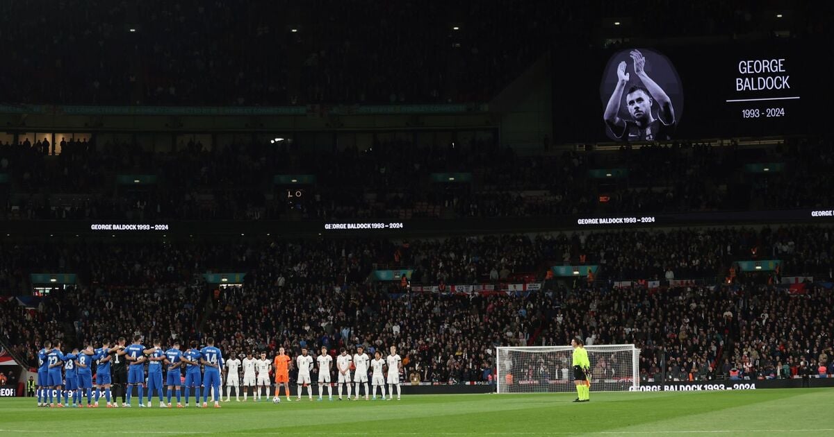 Wembley pays George Baldock tribute at England vs Greece after player's tragic death