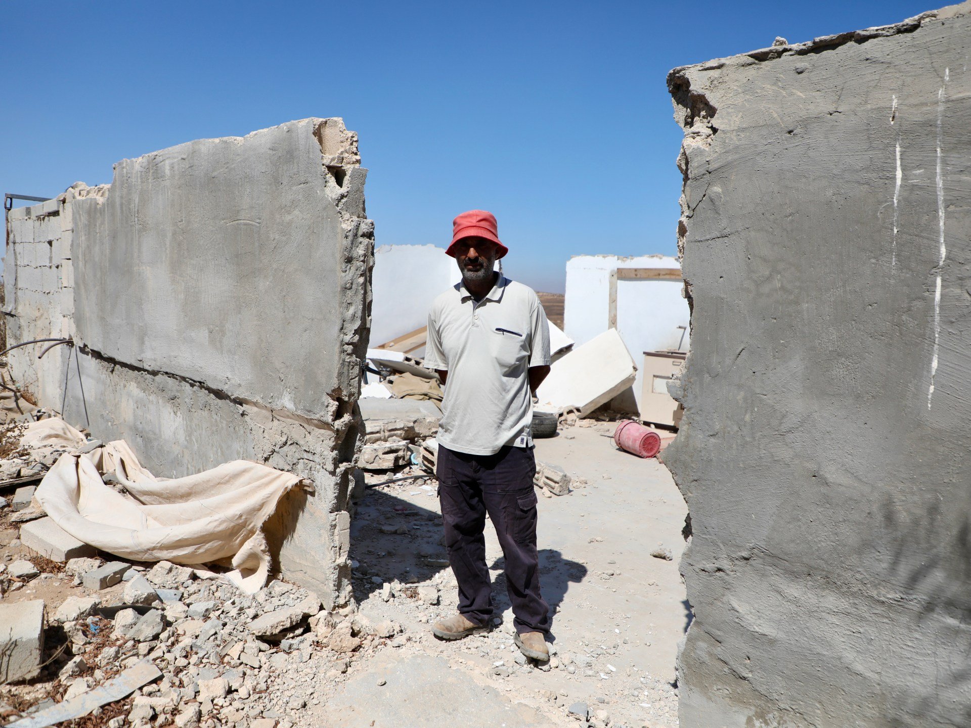 West Bank villagers return to shattered Zanuta with keys but no homes