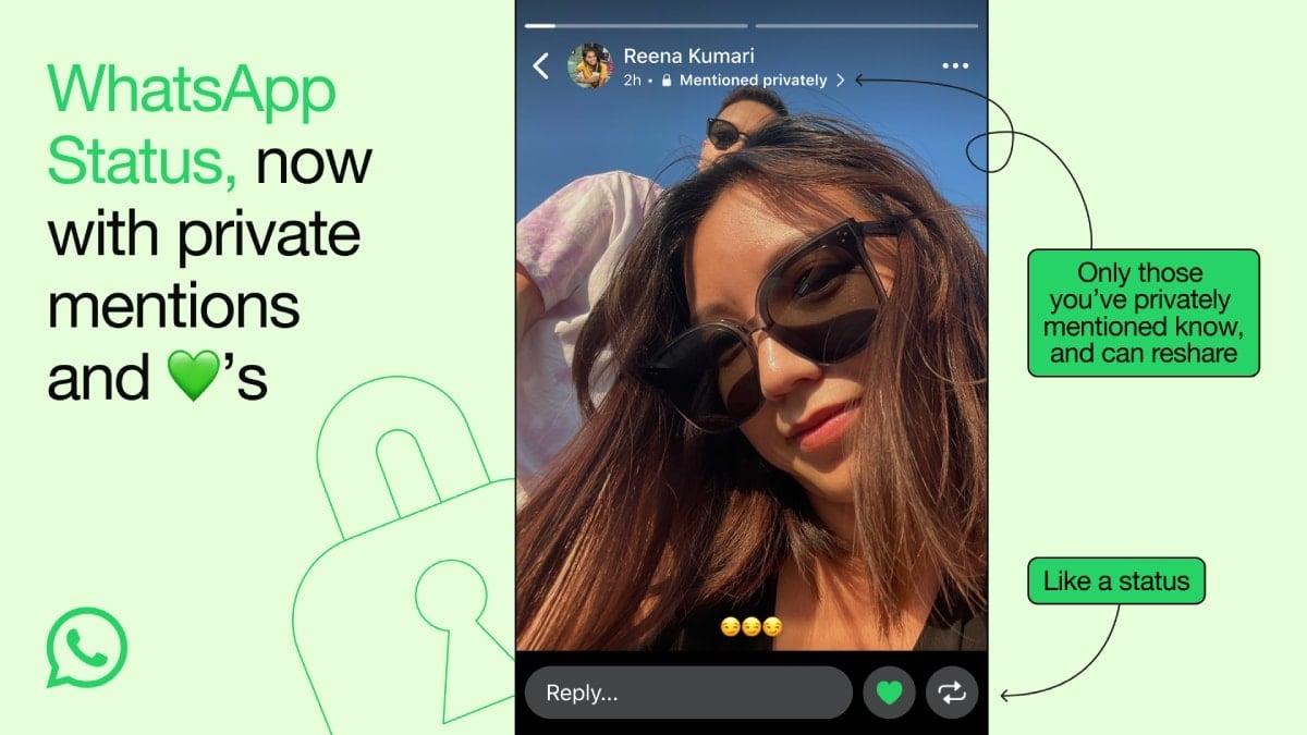 WhatsApp Adds Private Mentions and Likes to Its Status Feature