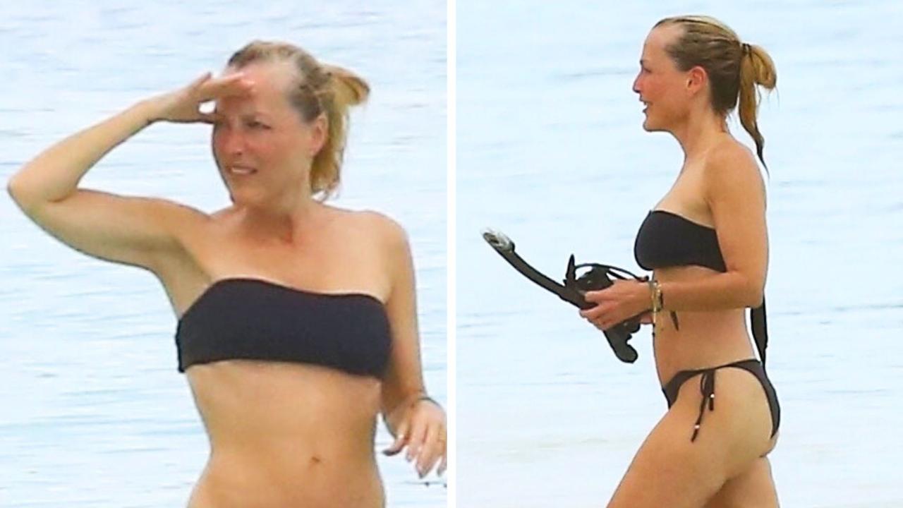 X Files star, 56, stuns in tiny bikini