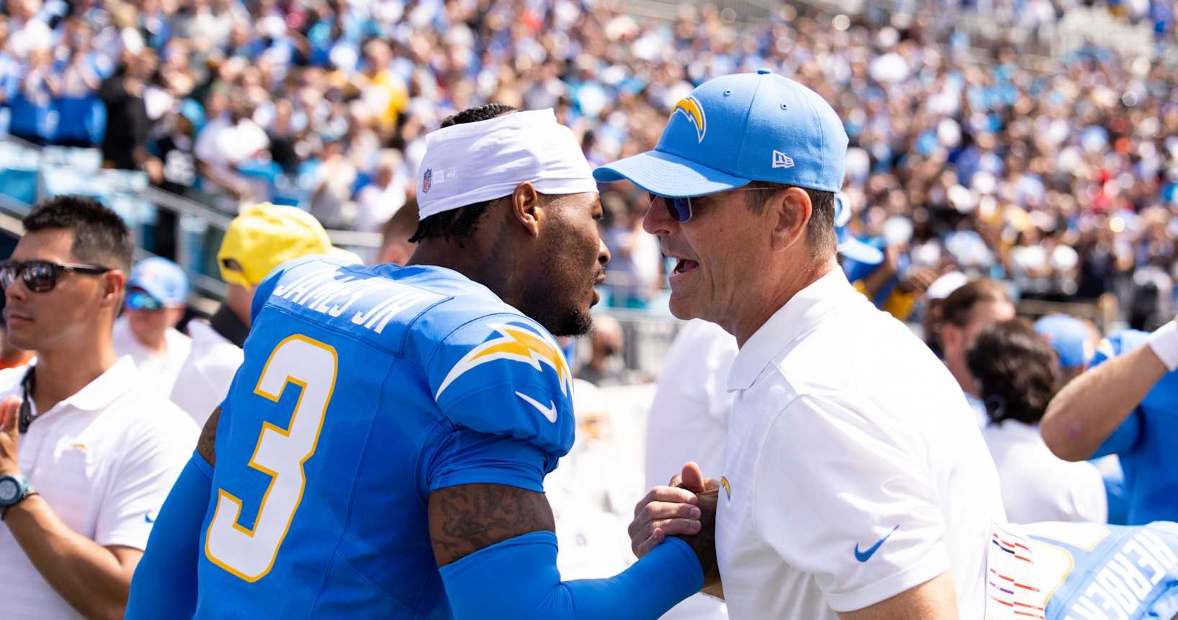 Derwin James Praises Jim Harbaugh: 'He Would Die for Football. He Loves It That Much'