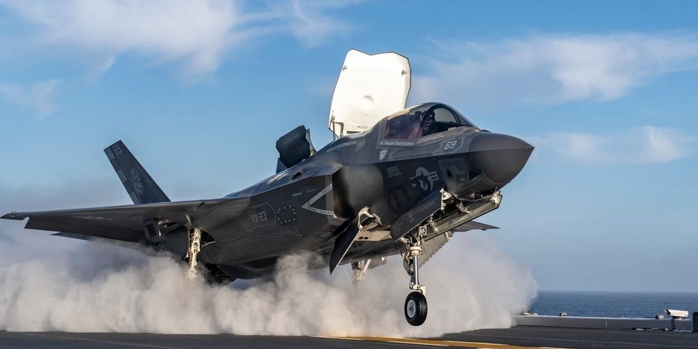 Striking images show the F-35 jump-jet's first trials on a newly converted Japanese aircraft carrier