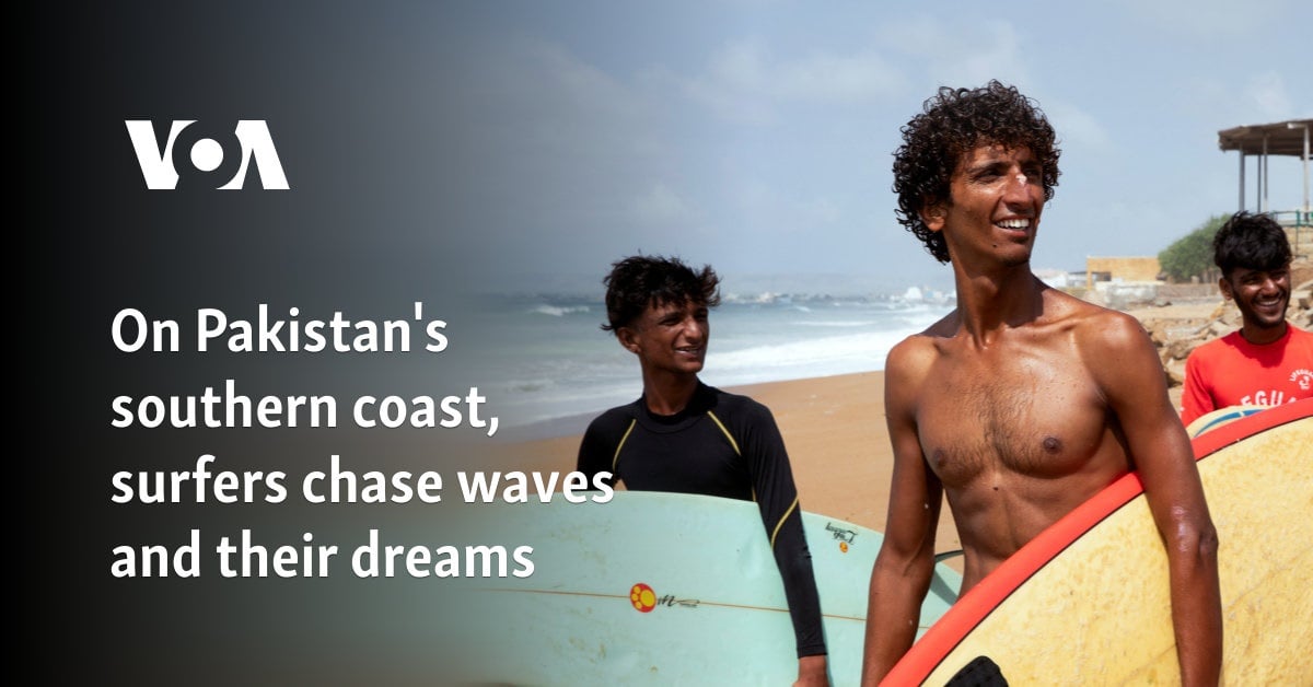 On Pakistan's southern coast, surfers chase waves and their dreams