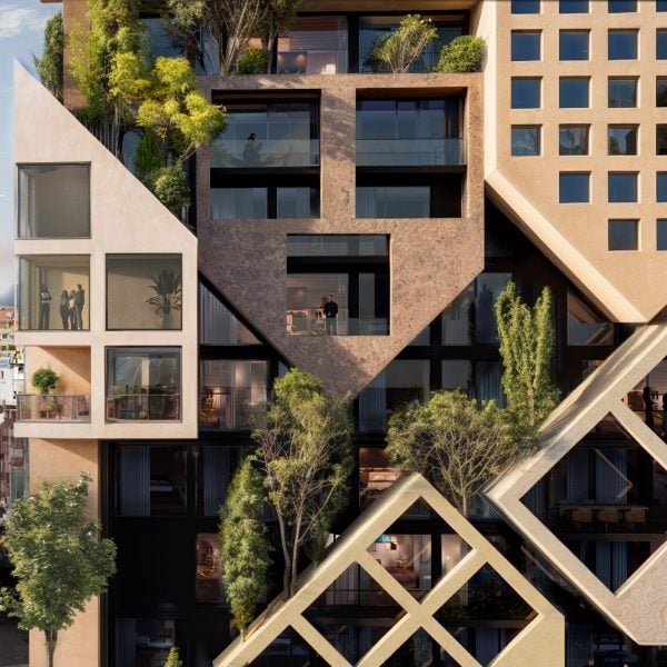 NOA and Atelier4 stack house-shaped "puzzle pieces" for Tirana high-rise