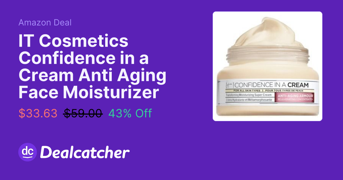 Amazon - IT Cosmetics Confidence in a Cream Anti Aging Face Moisturizer $33.63