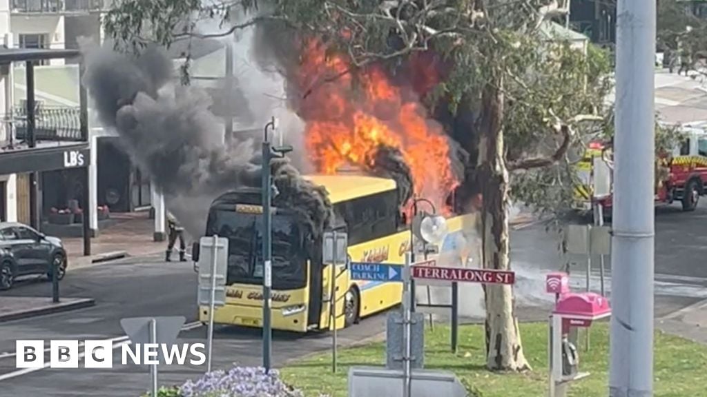 Watch: Students safe after school bus catches fire in Australia