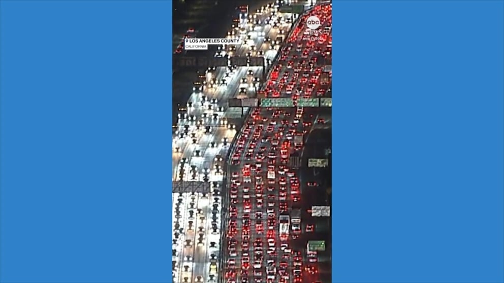 WATCH: Southern California freeways clogged on Thanksgiving eve