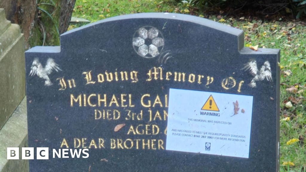 Anger at 'disrespectful' warning labels on Glasgow gravestones