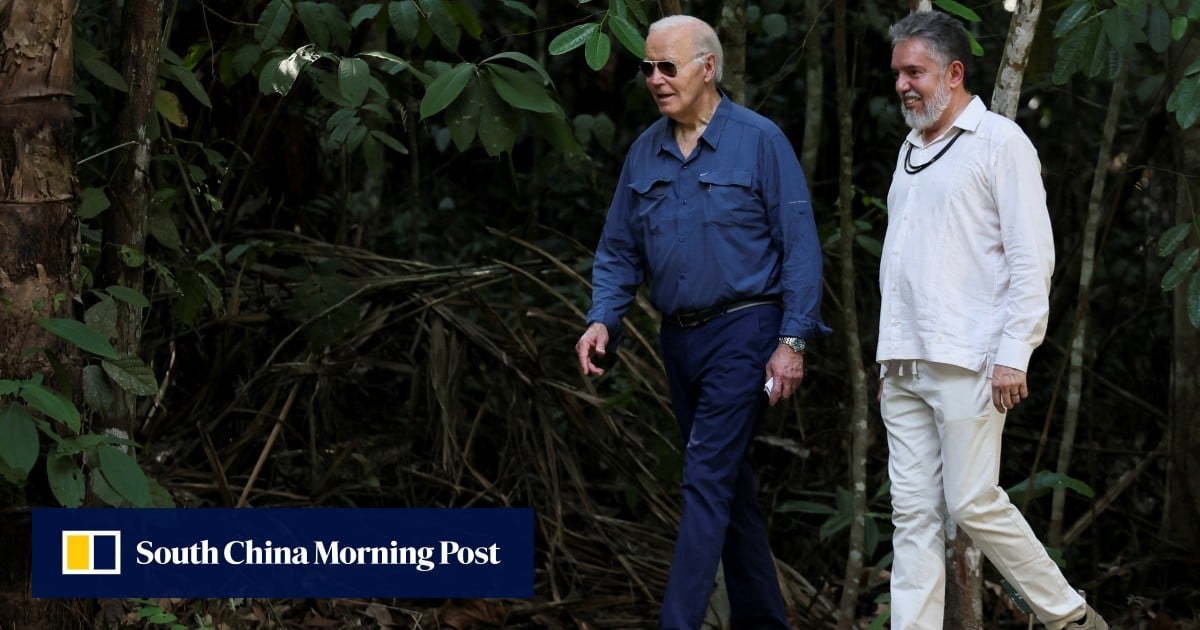 Biden becomes first sitting US president to visit the Amazon rainforest