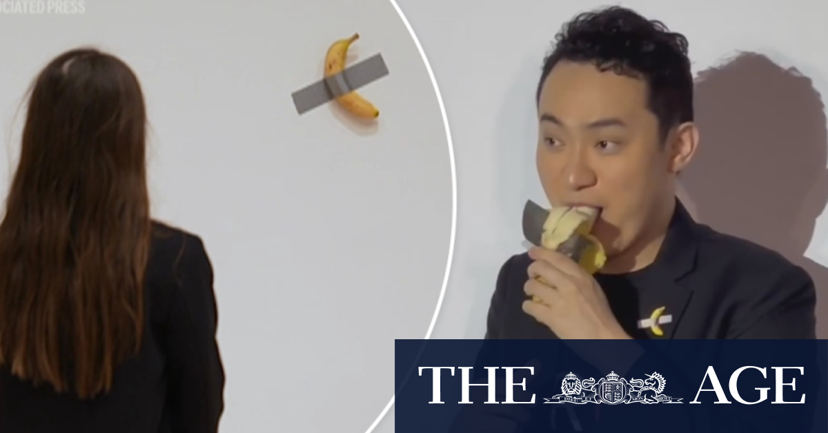 Cryptocurrency entrepreneur who bought banana art for $9.5 million eats the fruit in Hong Kong