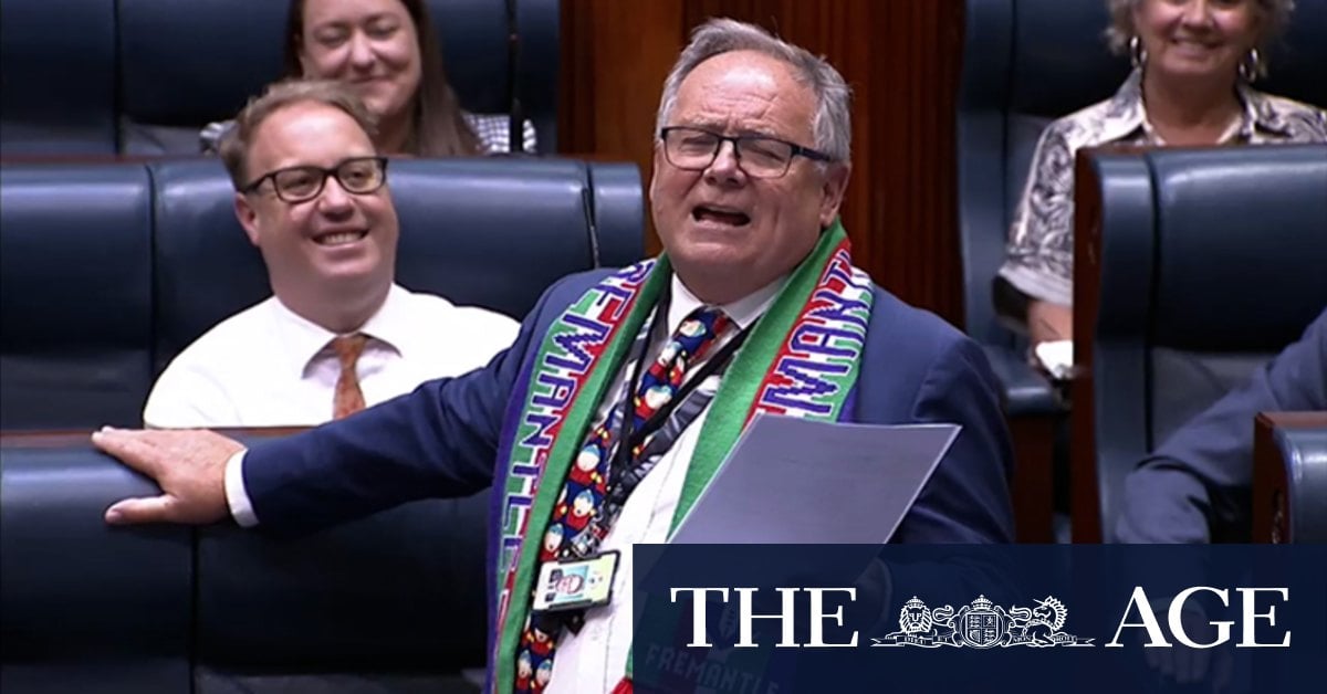 David Templeman performs his end-of-year song in parliament