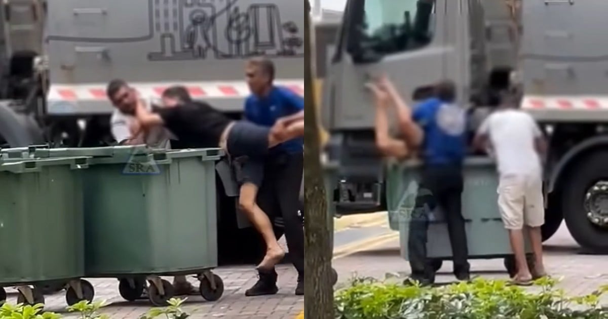 Duo toss man into rubbish bin during fight, police investigating