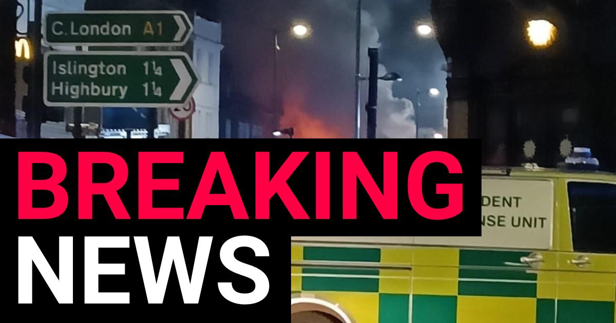 Firefighters tackling huge blaze above restaurant in north London