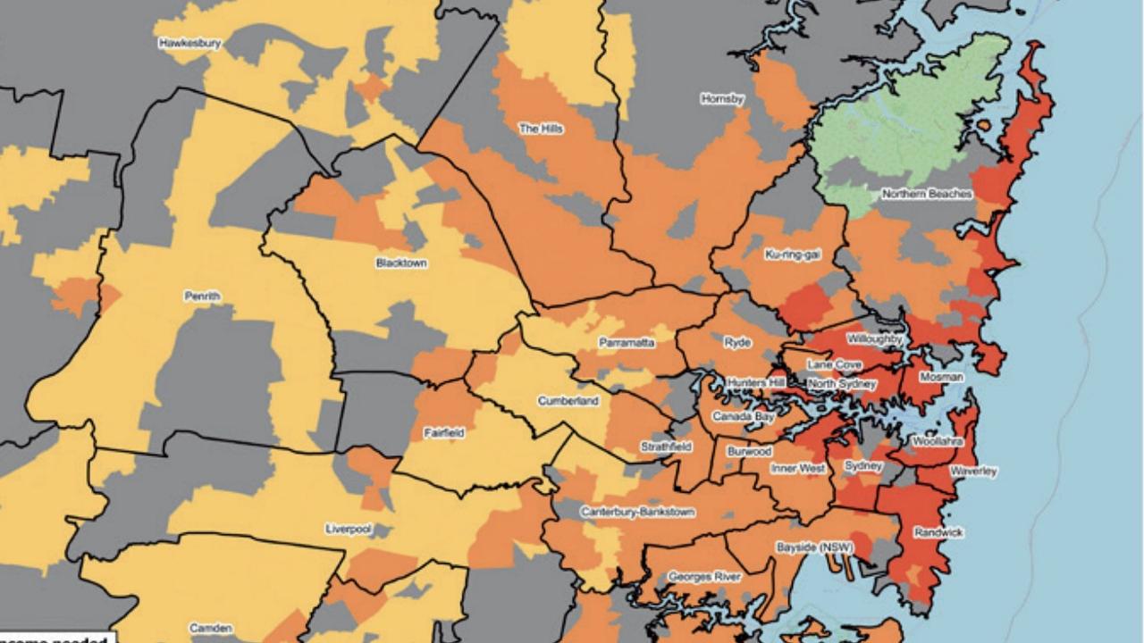 Horror map proof Sydney is cooked