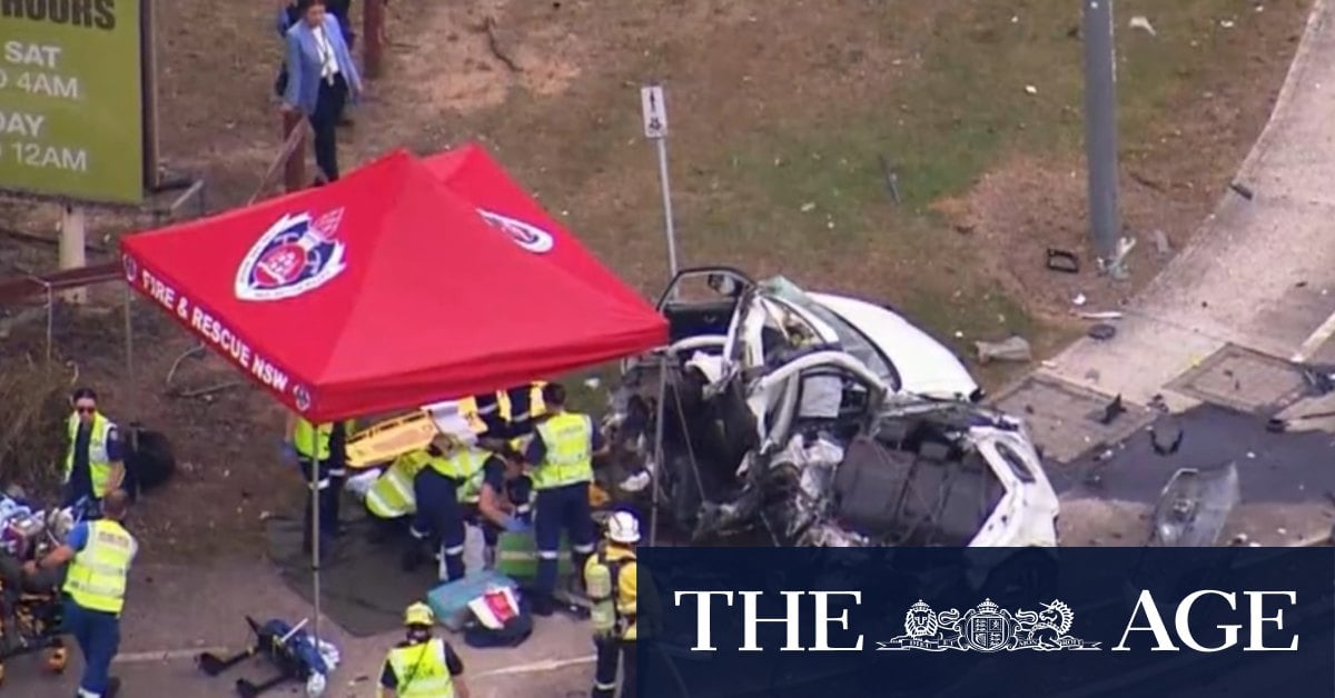 Man in hospital after dramatic crash in Sydney's south-west