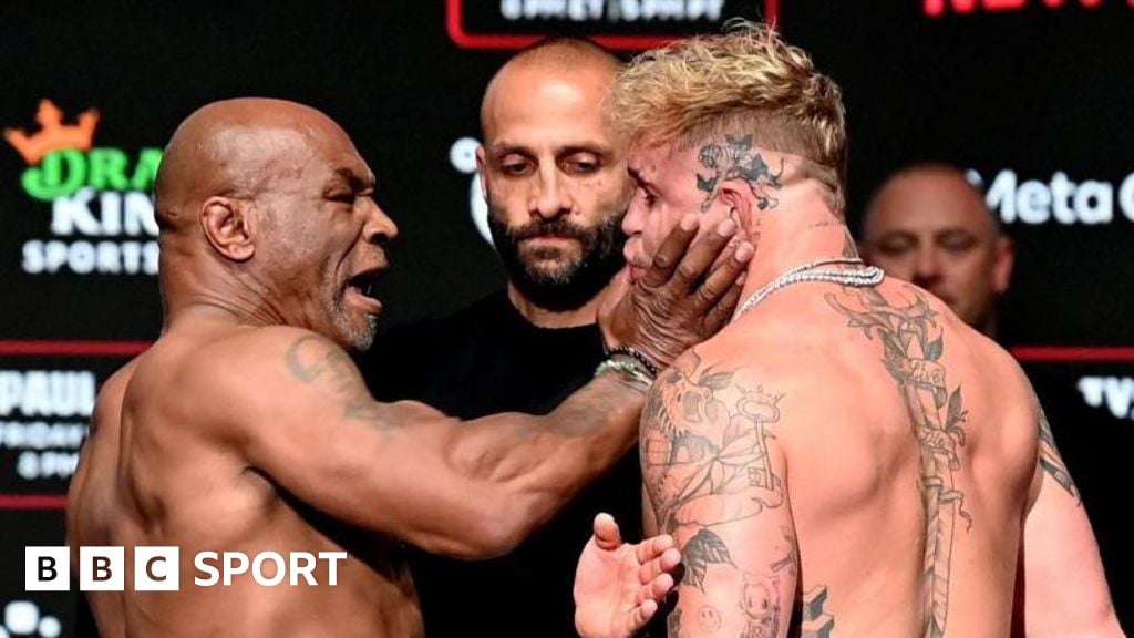 Mike Tyson vs Jake Paul: Tyson slaps Paul during final face-off at weigh-in