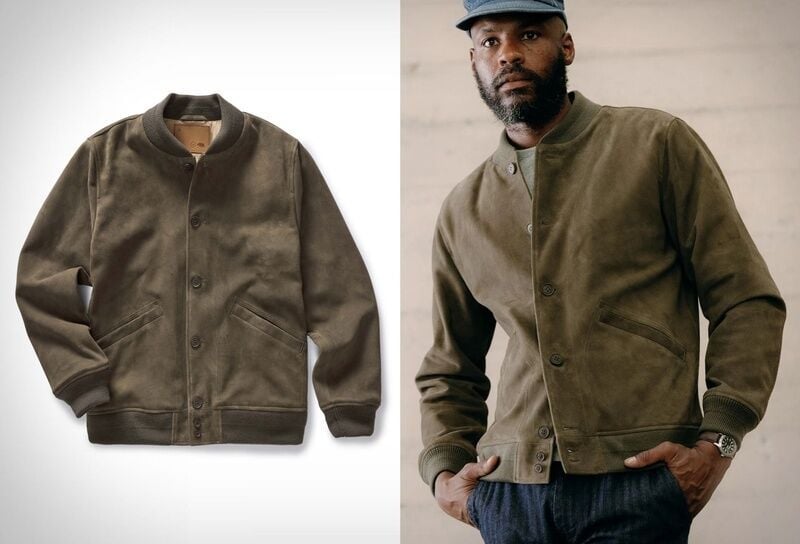 Militant Suede Bomber Jackets - The Taylor Stitch Army Suede Bomber Jacket Elevates a Classic (TrendHunter.com)