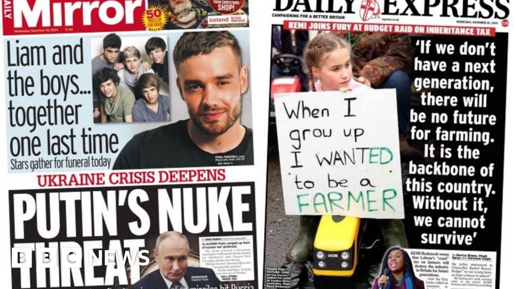 Newspaper headlines: 'Putin's nuke threat' and 'Farmageddon!'