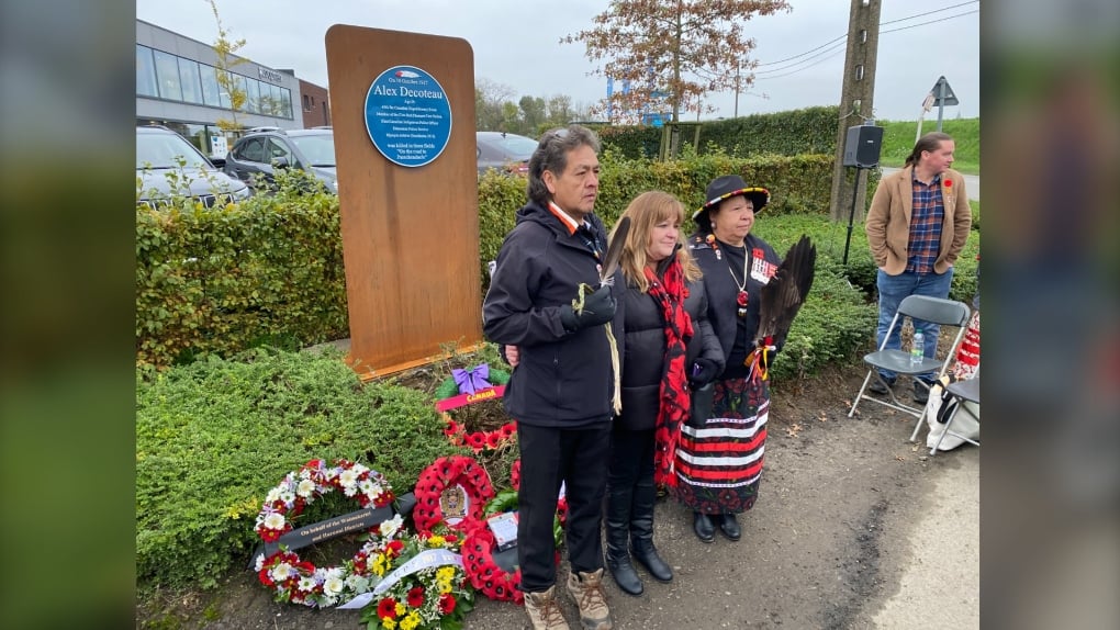 Olympian, veteran, first Canadian Indigenous police officer honoured in Belgium 