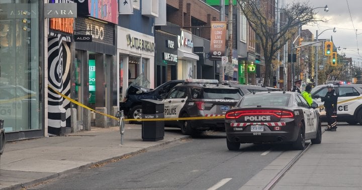 Police horse struck, officer injured in dramatic arrest involving stolen Toronto truck