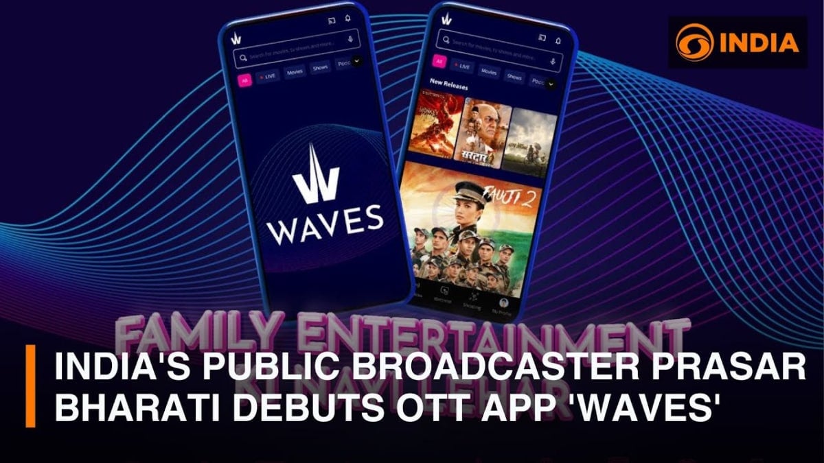 Prasar Bharati Launches 'Waves' OTT Platform with Live TV, Regional Shows, and More