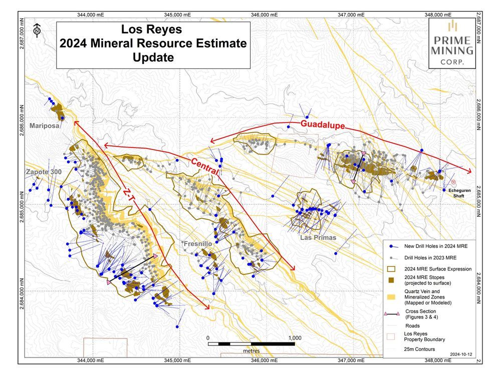 Prime Mining Files NI 43-101 Technical Report for the High-Grade Los Reyes Gold-Silver Project 2024 Mineral Resource Estimate Inaugural Underground Resource Estimated and Overall Resource Expanded