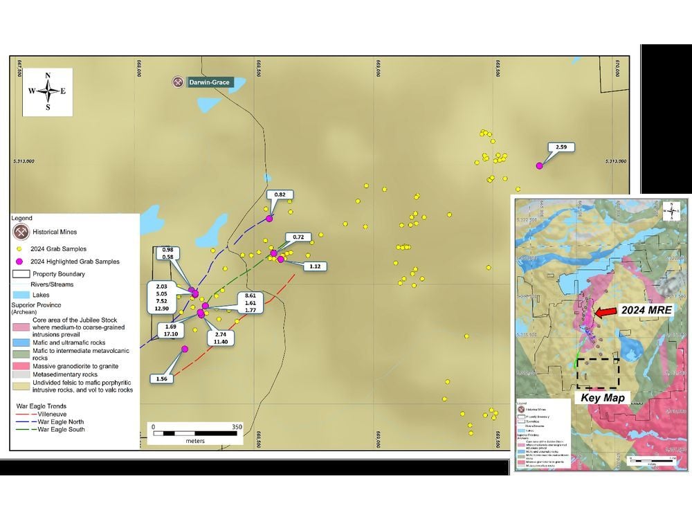 Red Pine Prospecting Confirms Significant Gold Mineralization at the War Eagle Zone, Wawa Gold Project